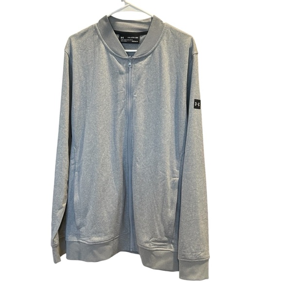 Under Armour UA Fleece Bomber ColdGear Jacket Gray XXL - Picture 1 of 7